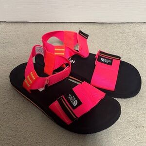 The North Face Neon Pink and Orange Sandals